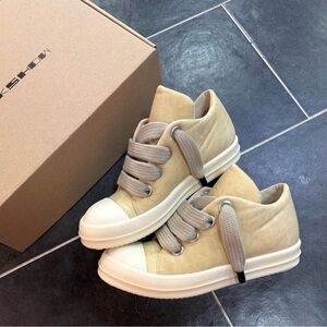 Rick Owens Beige and Cream Sneakers